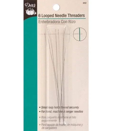 Dritz 252 Looped Needle Threaders (6-Count),Silver