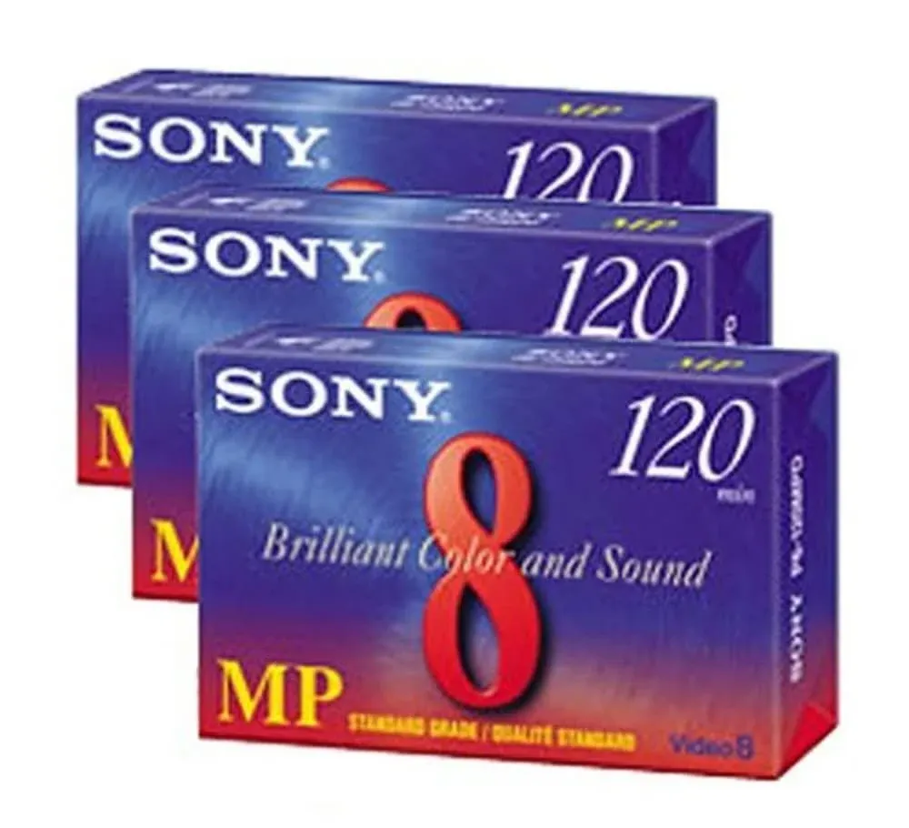 Sony Camcorder Cassettes 120 Minute, 8mm (3-pack)