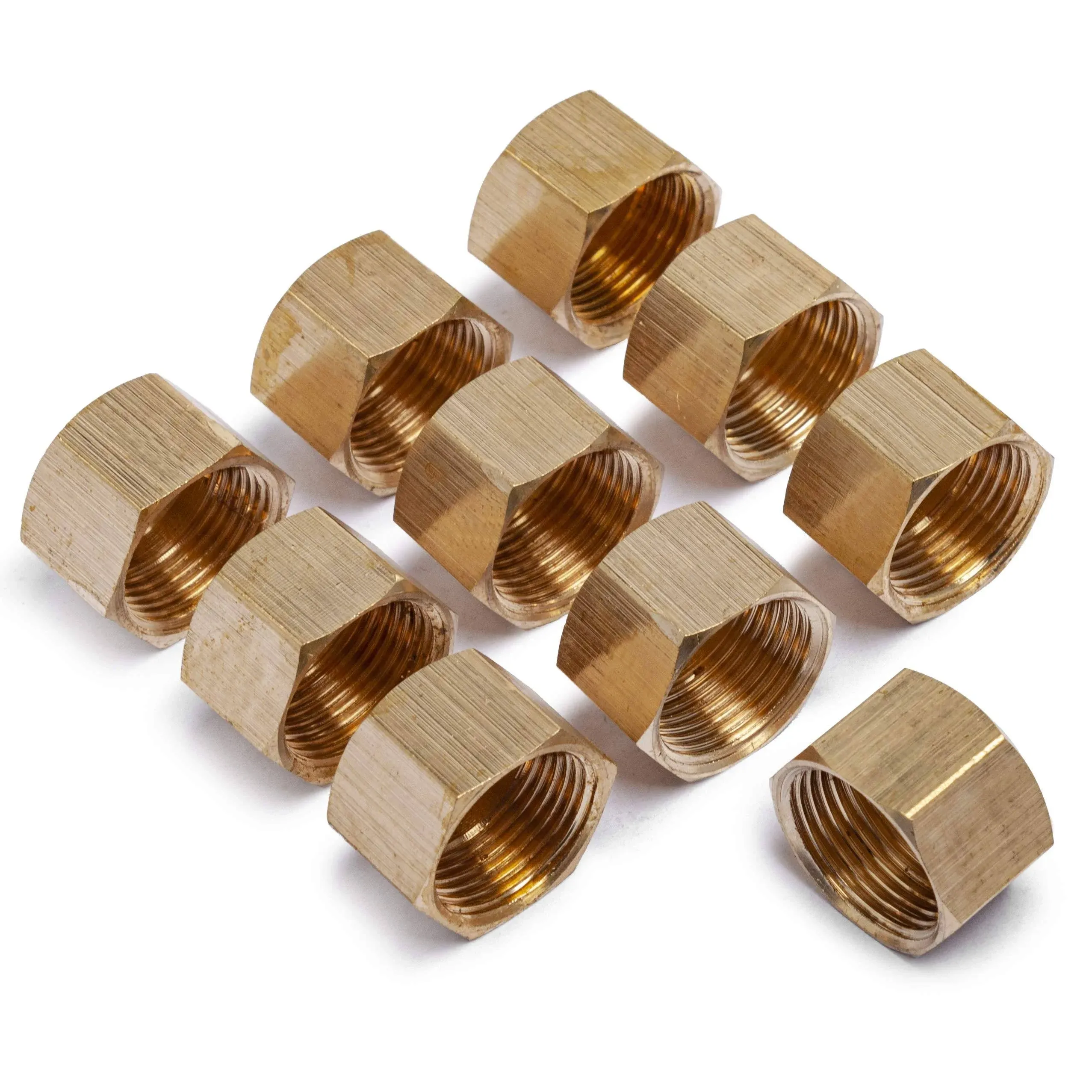 LTWFITTING 1/2 in. Brass Compression Cap Fitting (10-Pack)