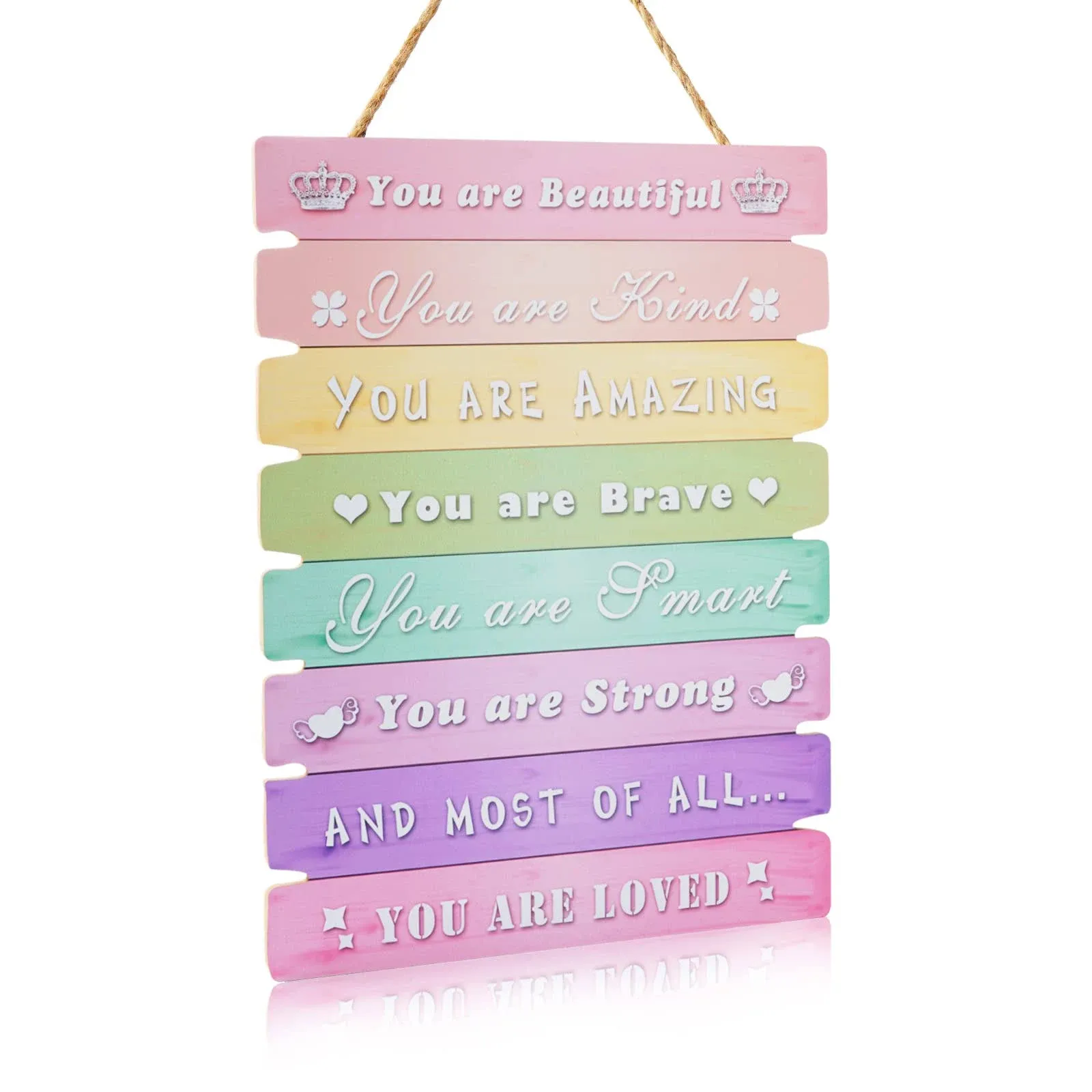 Inspirational Rainbow Wall Art for Kids Bedroom Decorations