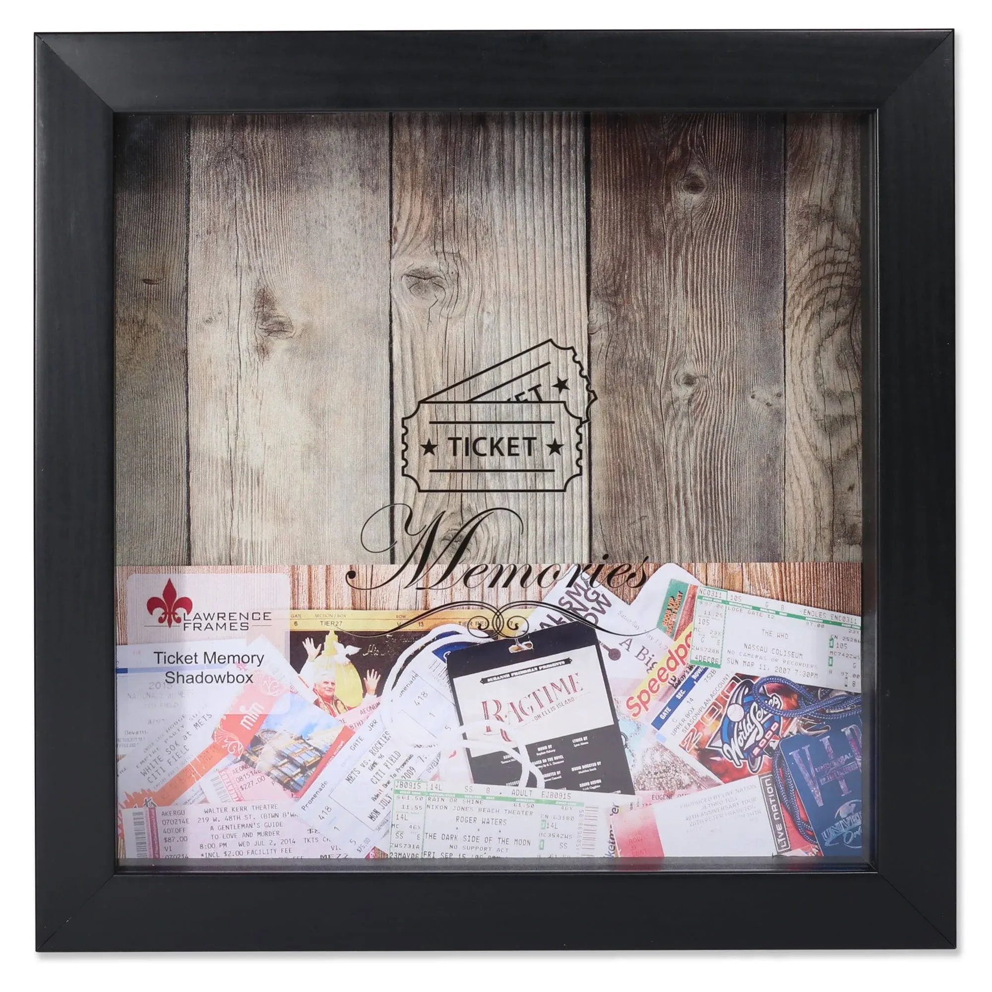 Lawrence Frames Black 10x10 Shadow Box Ticket Holder