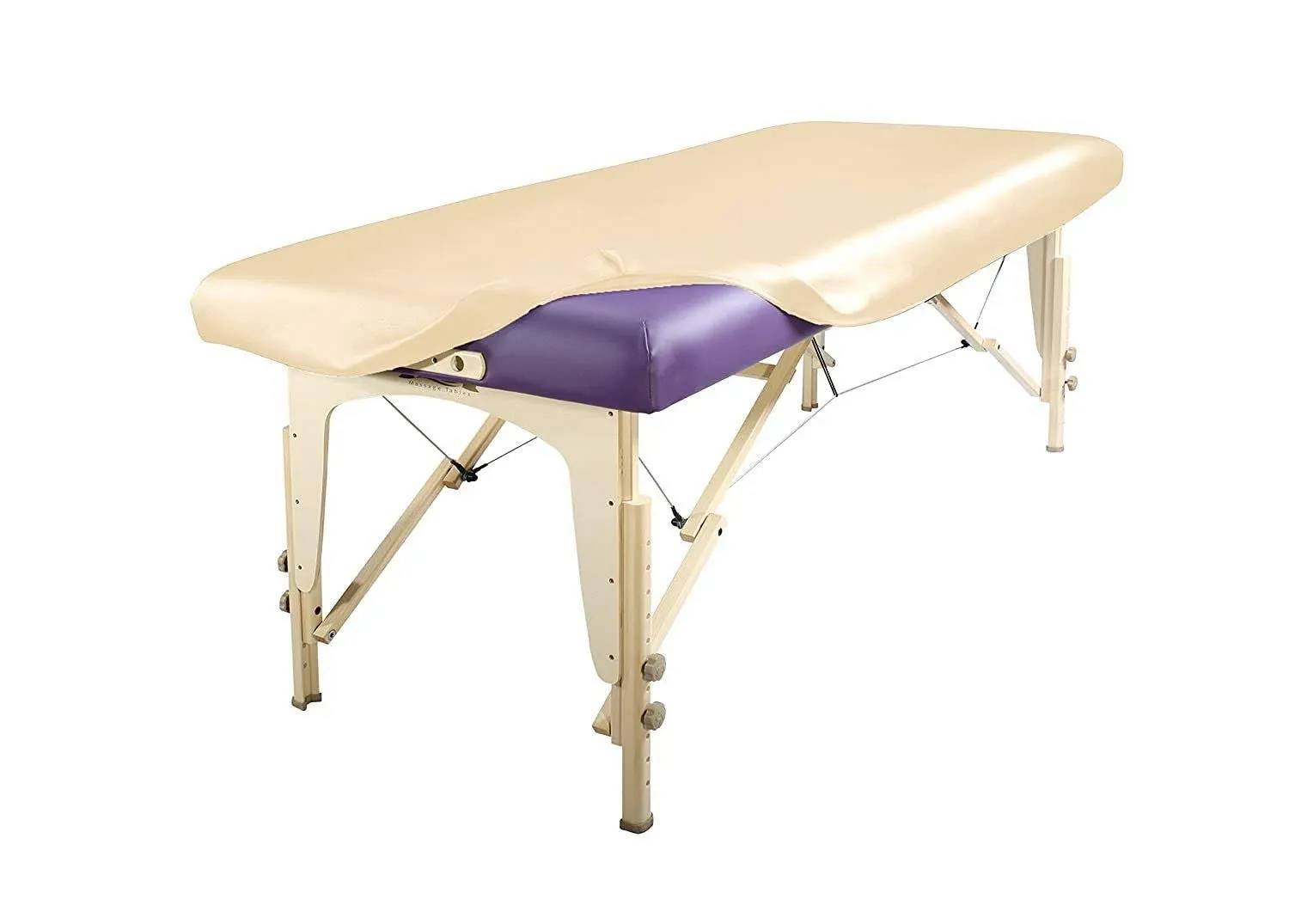 Spa Luxe Vinyl Massage Table Protector Cover Fitted (Beige)