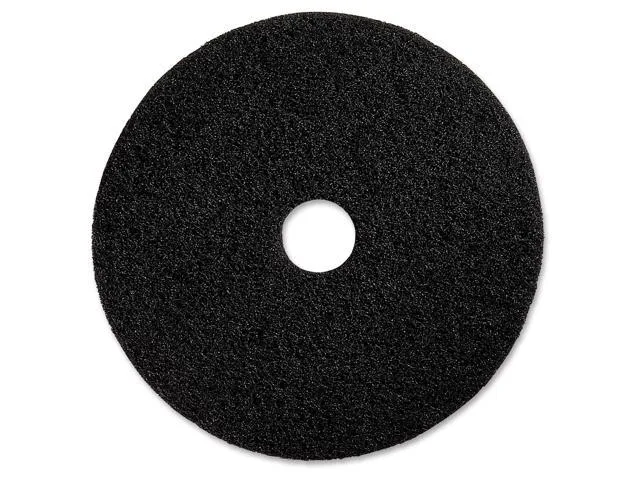 Genuine Joe Black Floor Stripping Pad - 20"" Diameter - 5/Carton x 20"" Diameter x 1"" Thickness - Stripping, Floor - 175 rpm to 350 rpm Speed Supported