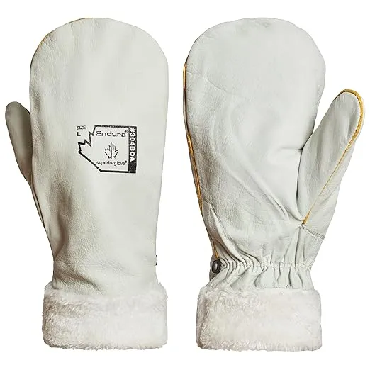 Superior Glove Winter Work Mitts - Insulated Cold Weather Mittens - White (304BOA) Size Large