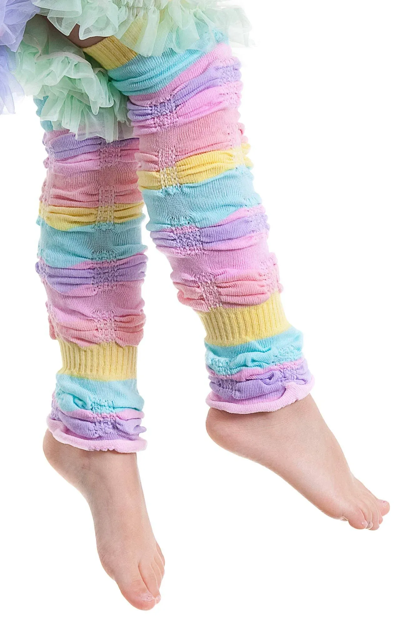 Huggalugs Girls Sherbet Stripe Legruffle Leg Warmers, Multi, Regular (Fits to 8 ...