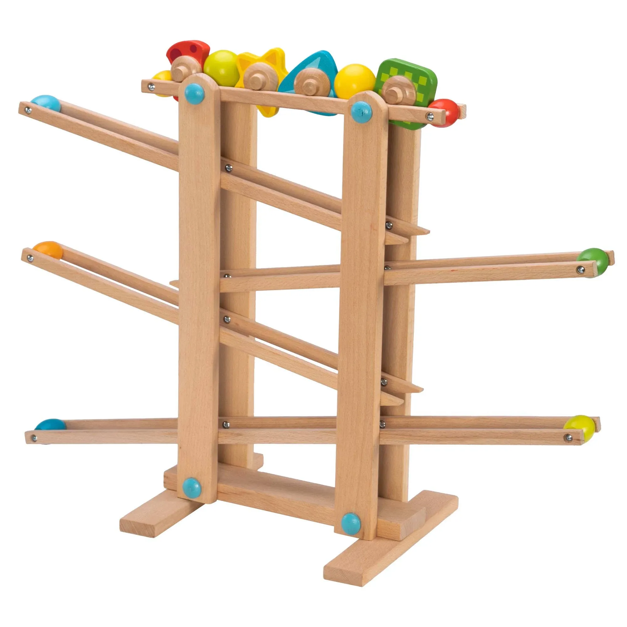 Fat Brain Toys Roll 'N Go Wooden Marble Run