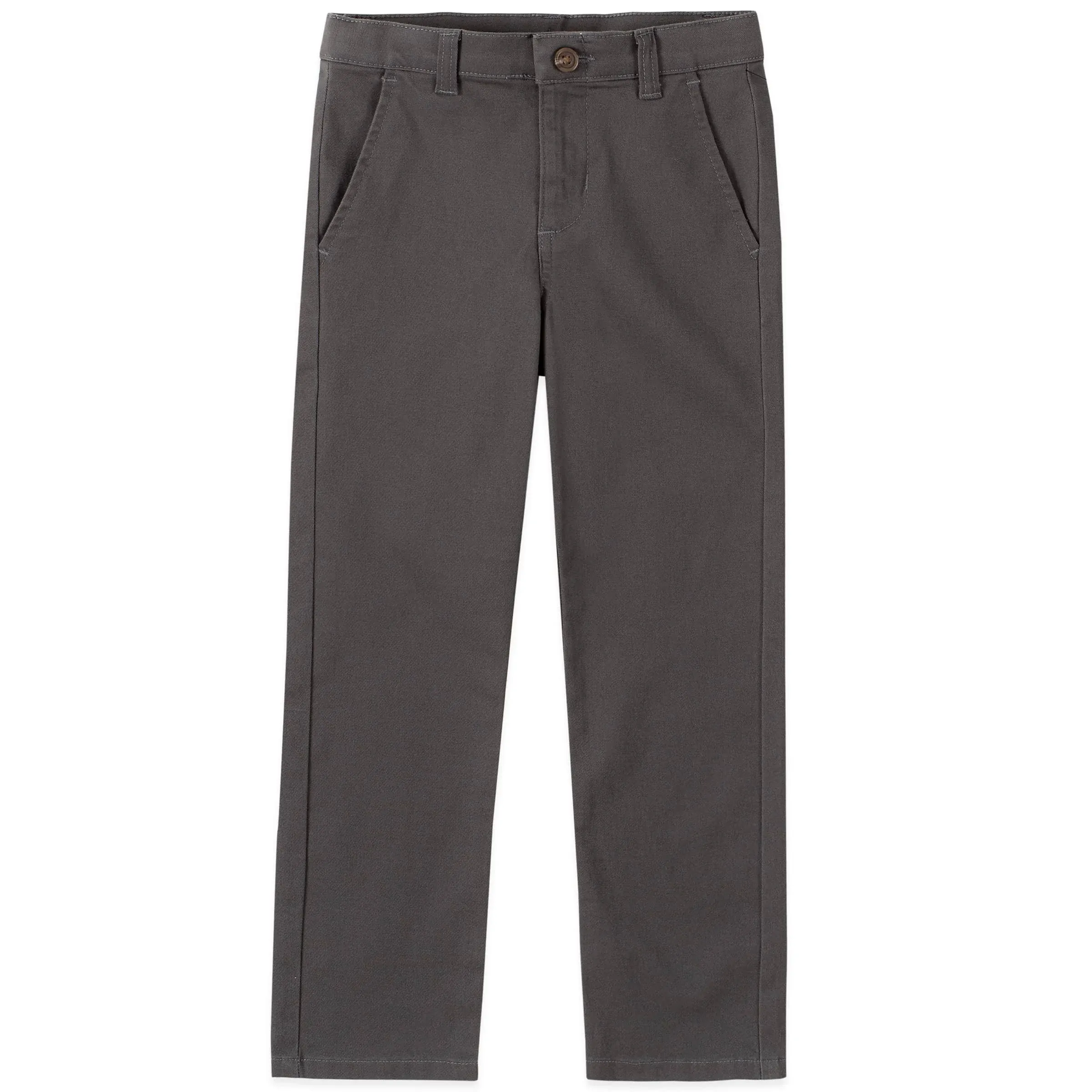 IZOD Boys' School Uniform Twill Pants, Flat Front & Comfortable Waistband with 5 Pockets