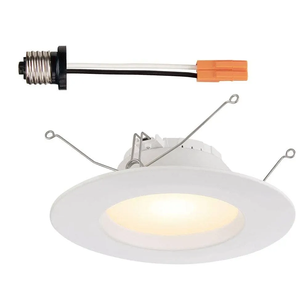 Commercial Electric 5 in. and 6 in. White Integrated LED Recessed Can Light Trim