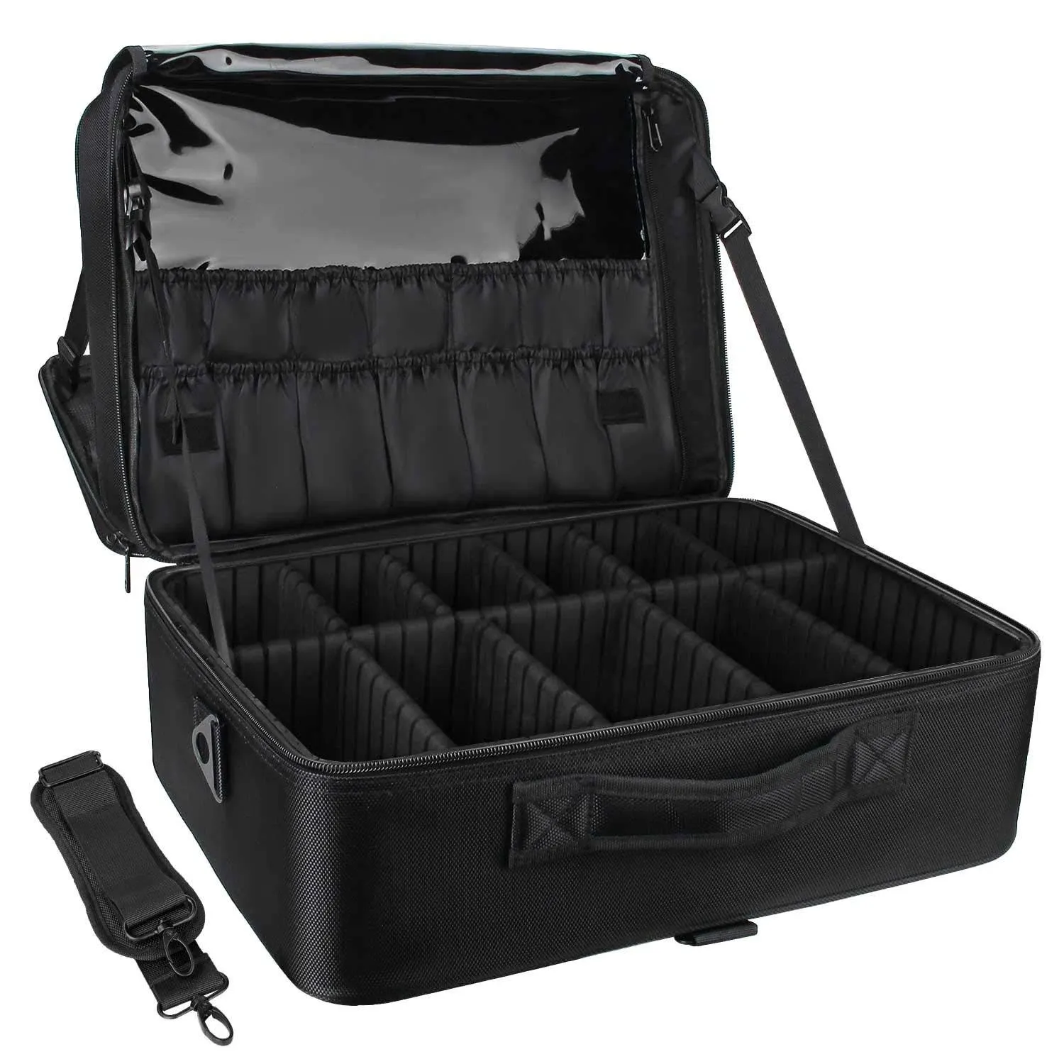 MONSTINA MONSITNA Extra Large Makeup Case Capacity Train Professional Artist Bag ...