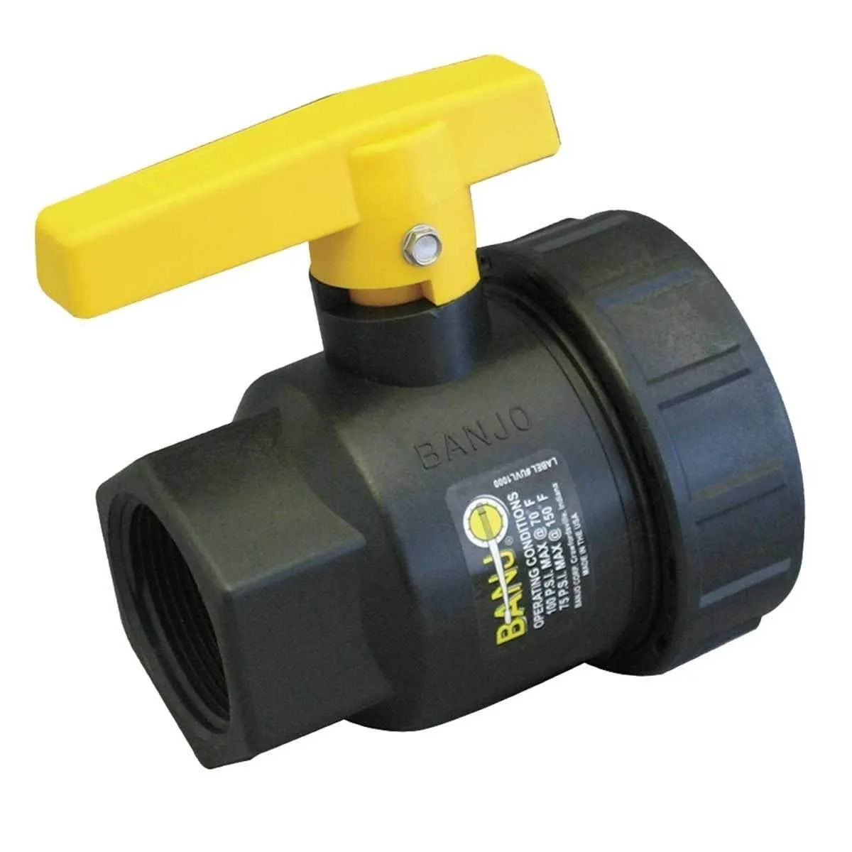 3/4" FNPT Polypropylene Ball Valve Single Union