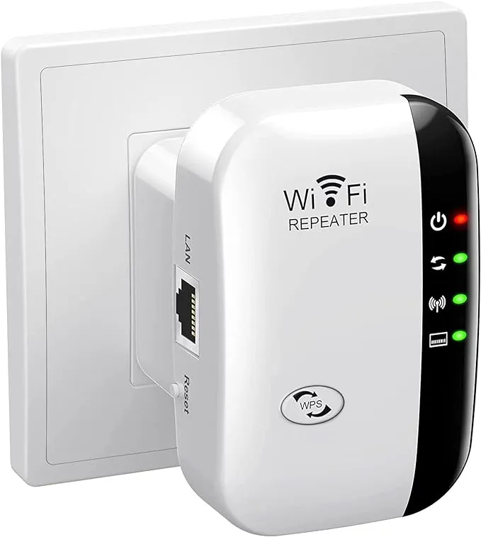 WiFi Extender Signal Booster Up to 4000sq.ft and 40 Devices, WiFi Range Extender, Wireless Internet Repeater, Long Range Amplifier with Ethernet Port, 1-Tap Setup, Access Point, Alexa Compatible