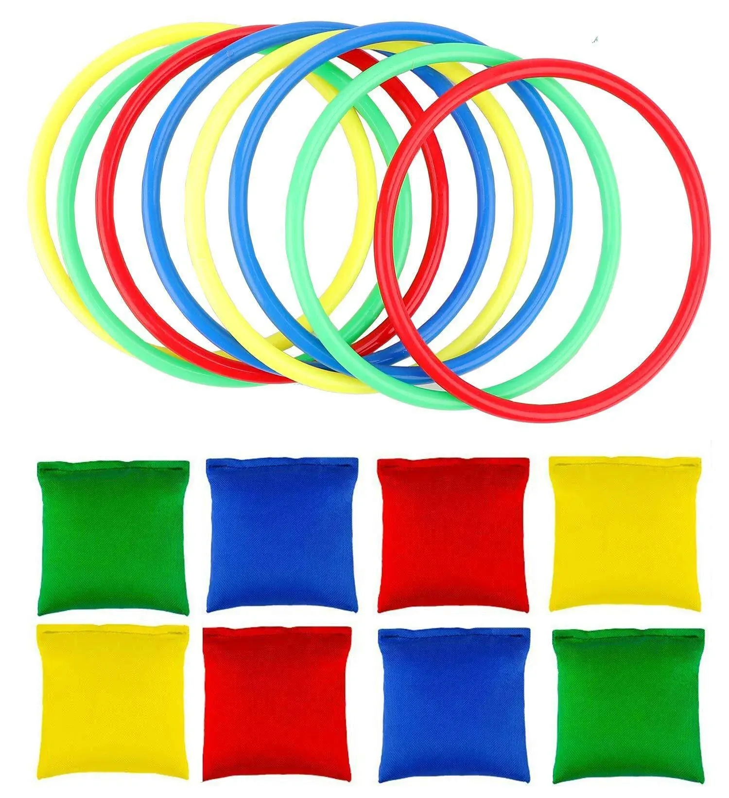 Backyard Kids&#039; Ring Toss Game Set w/ Nylon Bean Bags &amp; Plastic Rings