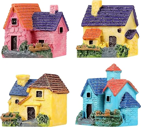 Tinksky 4pcs Miniature Dollhouse Bonsai Craft Garden Resin Landscape DIY Villa ...