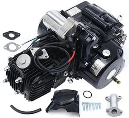 4-Stroke 125cc Motor Engine Replacement Kit, Single Cylinde Air Cooling 2 Stage Transmission w/Reverse Electric Start Engine for 125cc All Sizes of Karts and ATV