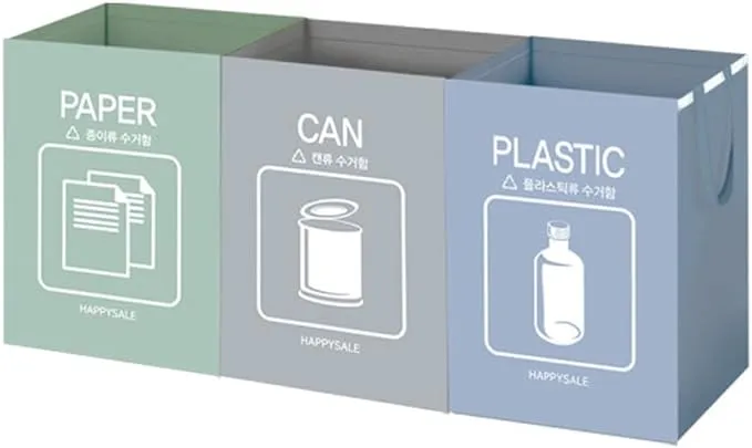 Recycle Bag Separate Recycle Bin Waterproof Wastebaskets Compartment 3 pieces