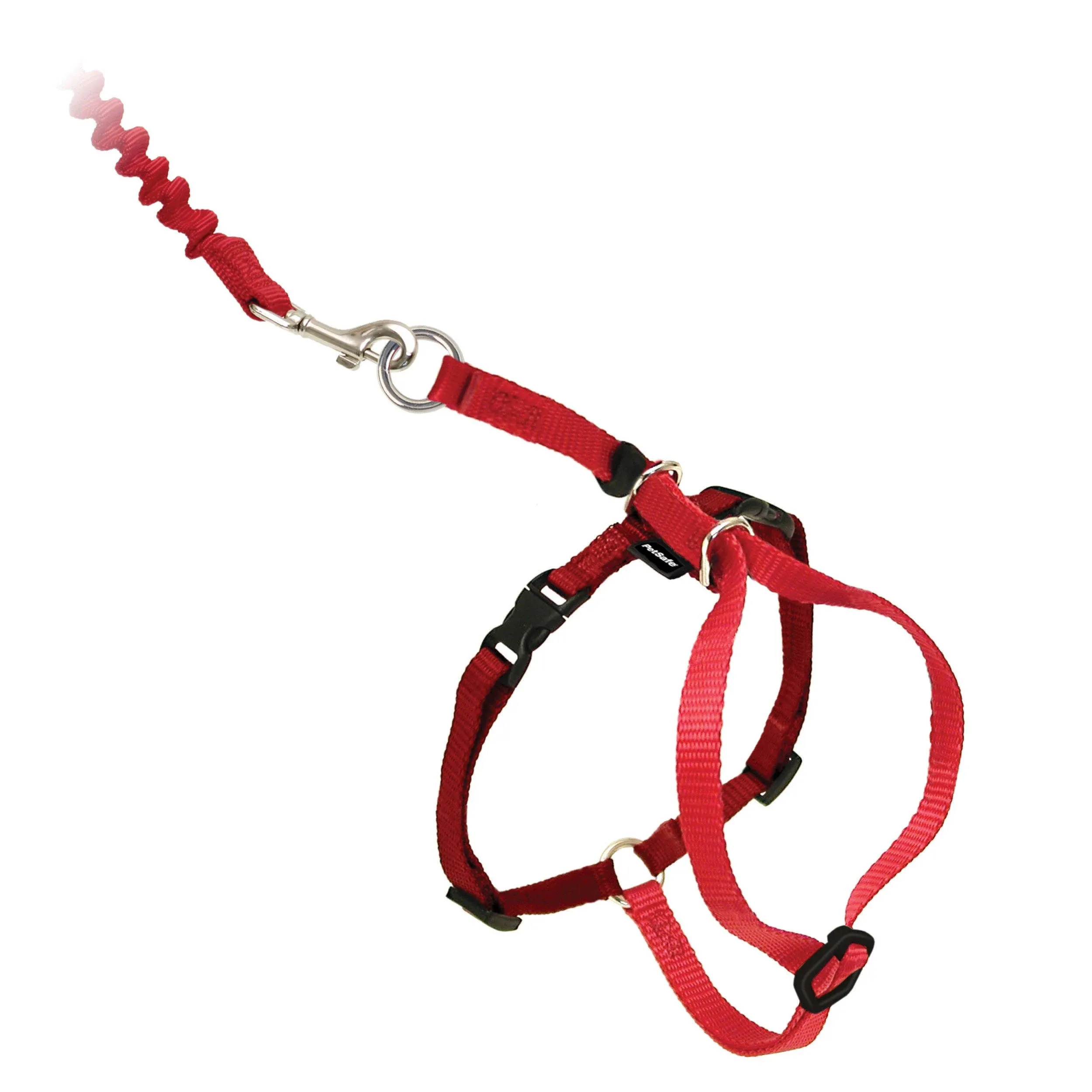 New Cat Harness 42&#034; Bungee Leash Red Come With Me Kitty PetSafe Adjustable Clips