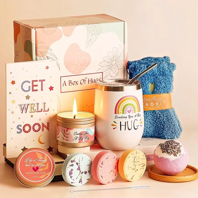 get well soon care package for women, thinking of you gift, self care gift box, chemo care package, get well gift box