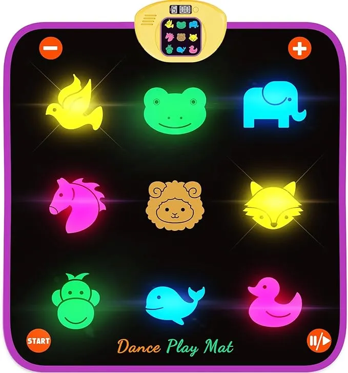 Luminous Dance Mat for Kids, Great Volume Control, Small Animal Dance Pad with 5 Gaming Modes, Large Size 35'' X 40'', Ideas Birthday Toys for Age 3+ Year Old…