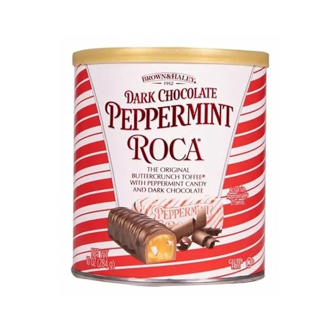 10 oz Dark Chocolate Peppermint Roca Canister