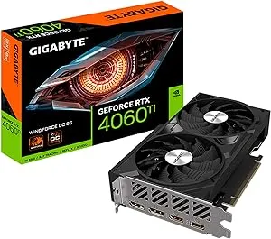 Gigabyte NVIDIA GeForce RTX 4060 Ti Windforce Overclocked Dual Fan 8GB GDDR6 PCIe 4.0 Graphics Card