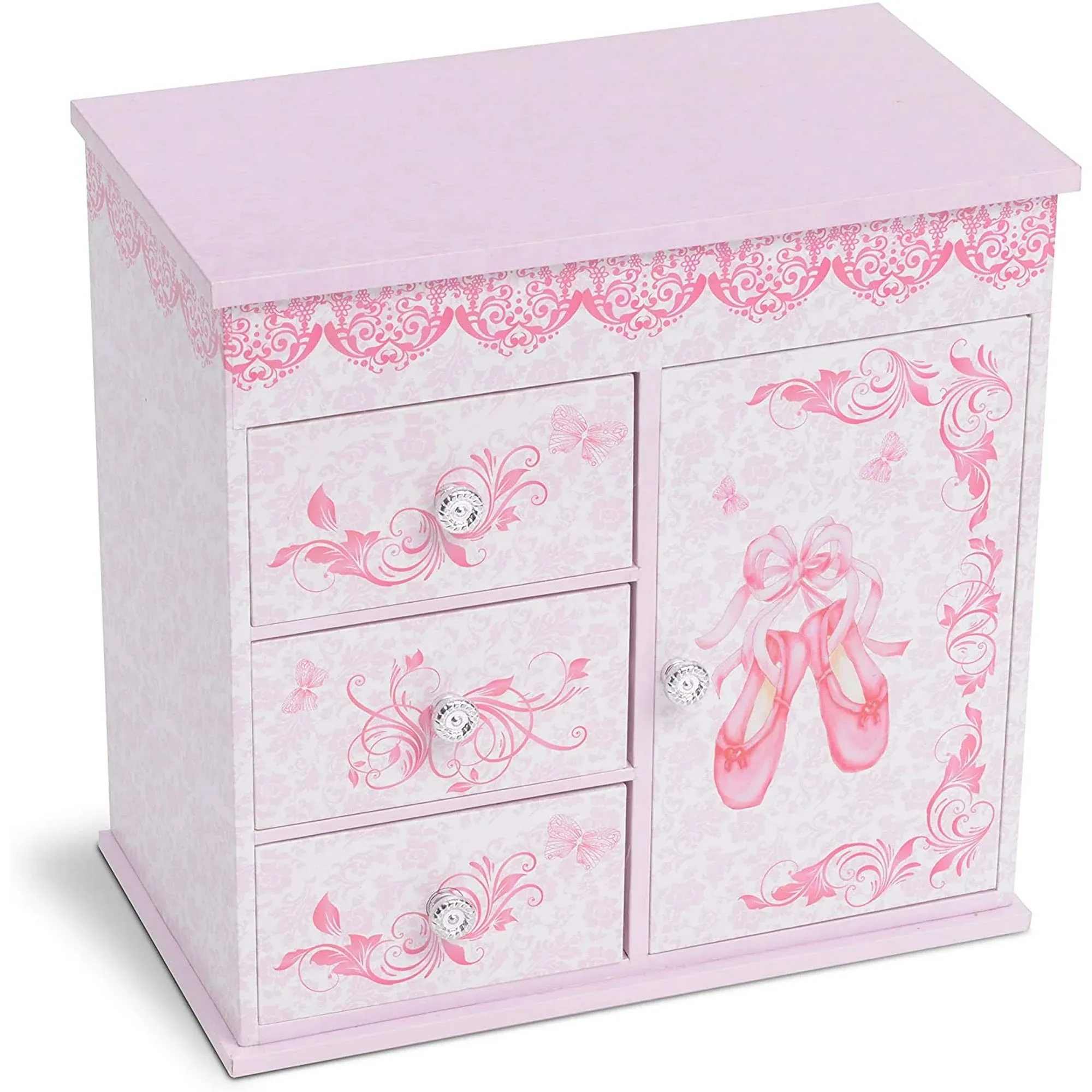 Jewelkeeper Ballerina Musical Jewelry Box with 3 Pullout Drawers, Ballet Slip...