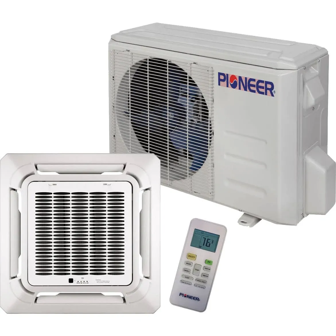 Pioneer® Multi Zone 12,000 BTU Quantum Series Ceiling Cassette Indoor Section Split Inverter++ Air Conditioner Heat Pump 230V