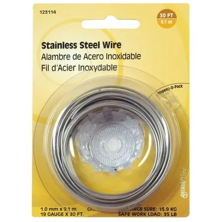 123114 Hillman Stainless Steel 30' Hobby Wire 19 Gauge