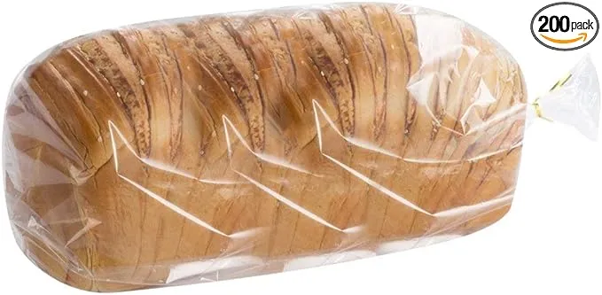 200 Count Belinlen Bread Loaf Bags With Free Twist Ties (200 Pack)