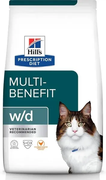 Prescription Diet w/d Cat Nutrition, Therapeutic, with Chicken, Digestive/Weight ...