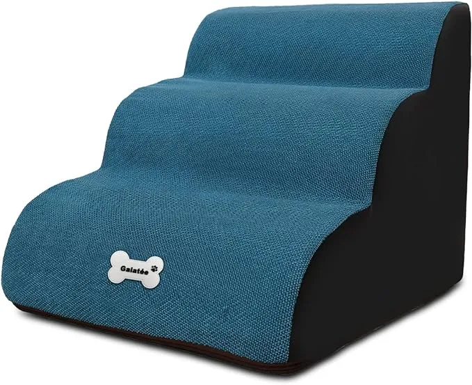 BOSERMEN Pet Stairs, Washable &amp; Zippered Cover Removable Pet Ramp, High Densi...