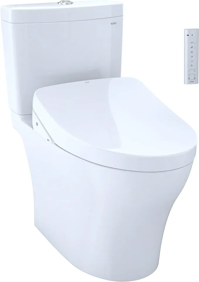 Toto - Aquia IV Washlet+ Two-Piece Elongated Toilet and with Auto Flush S550e ...