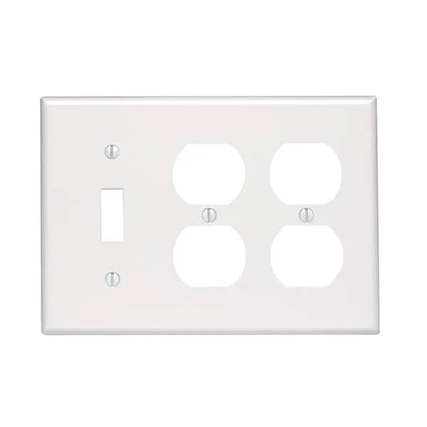 Leviton White 3-Gang Combination 1-Toggle & 2-Duplex Receptacle 88047