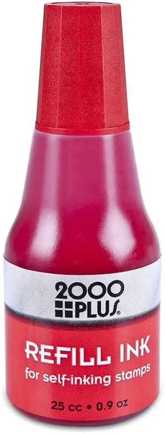 2000 PLUS Ink Refill for Self-Inking Stamps and Stamp Pads, Red, 0.9oz (032960)