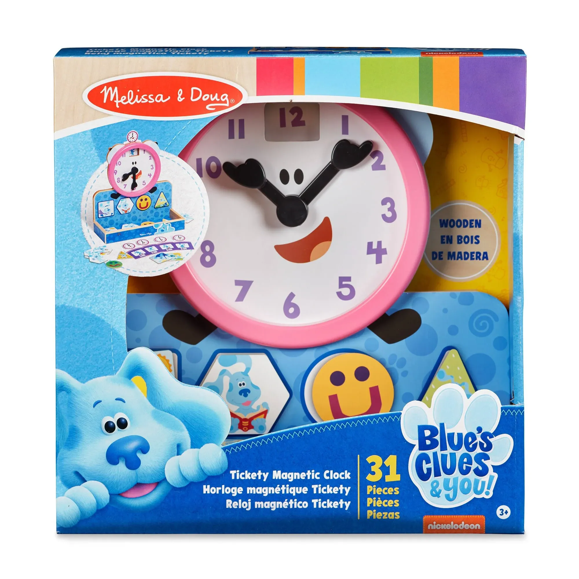 Melissa & Doug Blues Clues Tickety Tock Wooden Magnetic Clock