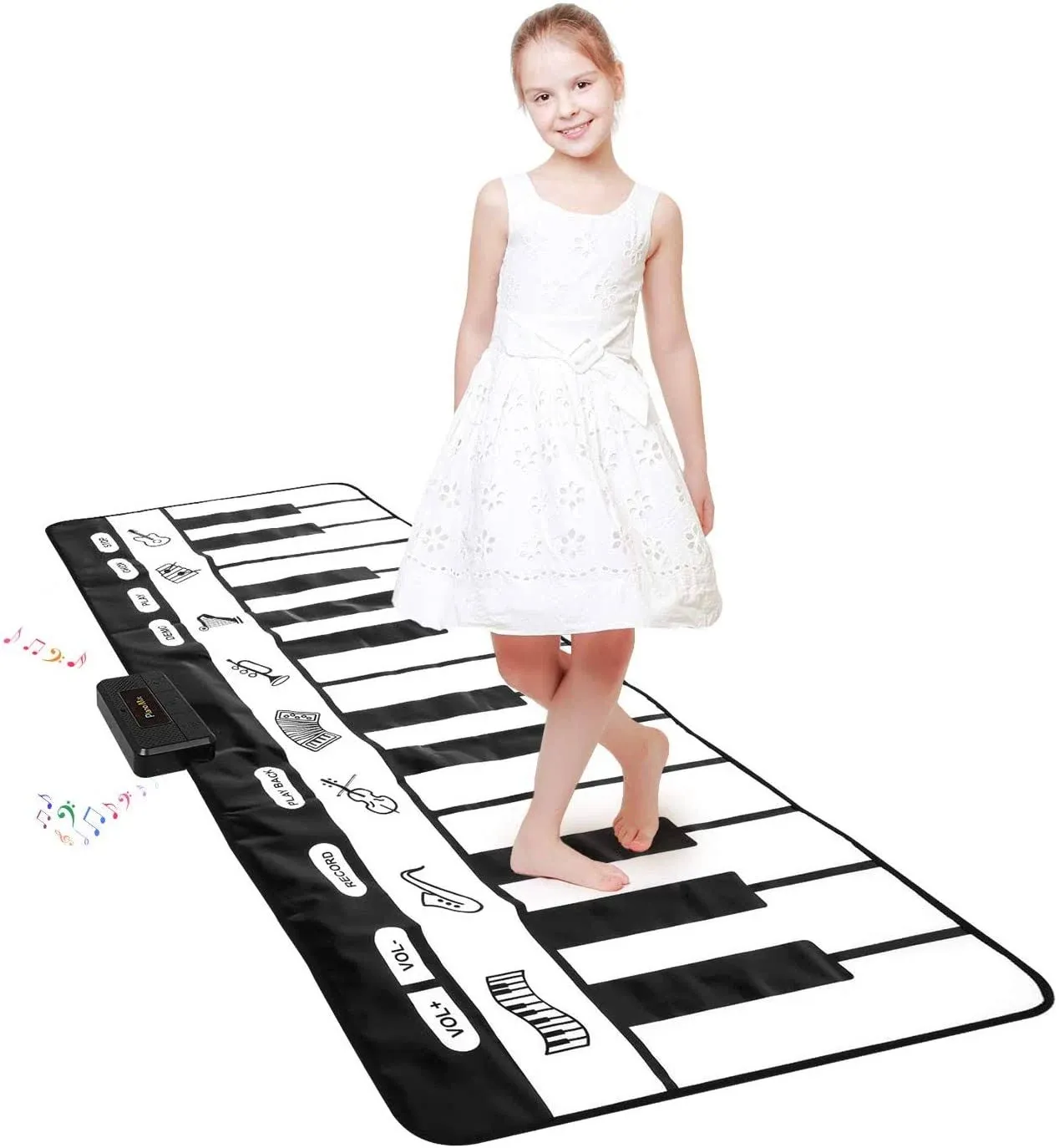 Giant Piano Mat 24 Keys Floor Piano Mat for Kids 71" Musical Keyboard Play Mat ...