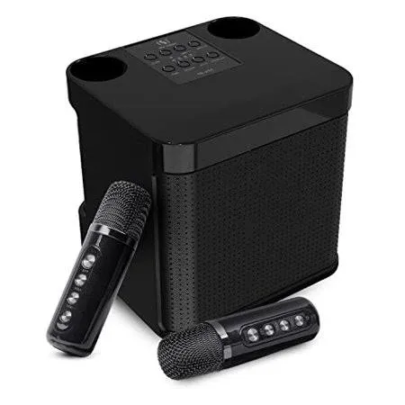 Karaoke Machine Speaker &amp; 2 Wireless Microphones YS-203 Portable Bluetooth