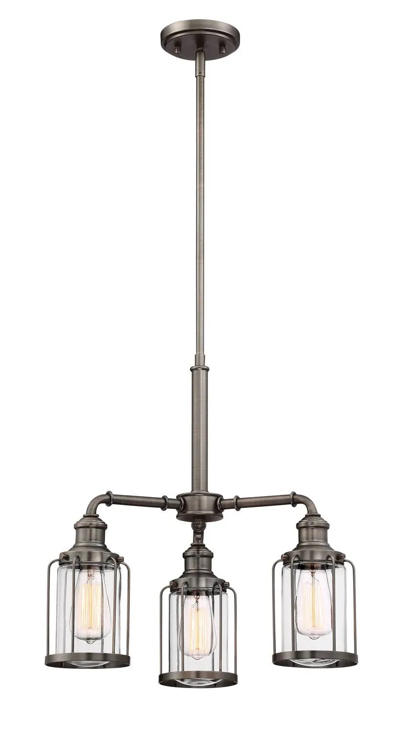 Anson 3-Light Chandelier, Satin Copper Bronze - Industrial - Chandeliers - by Hansen Wholesale | Houzz