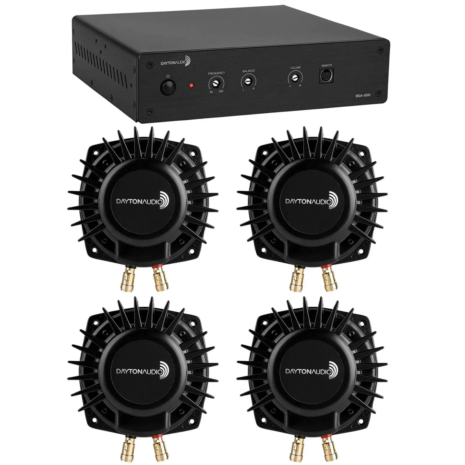 Dayton Audio BSA-200 Amp with 4 Aura Pro Bass Shakers Bundle