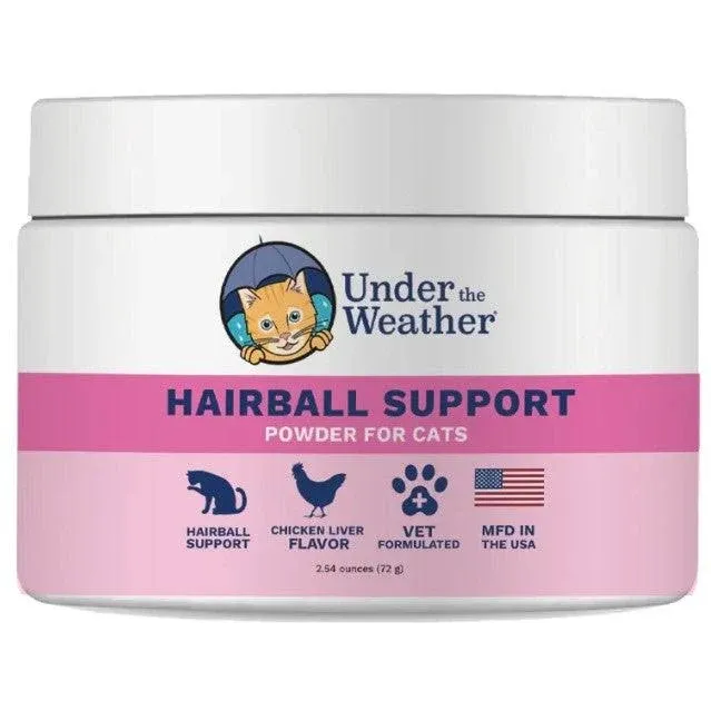 Under The Weather Hairball Support Powder for Cats 2.54 oz.