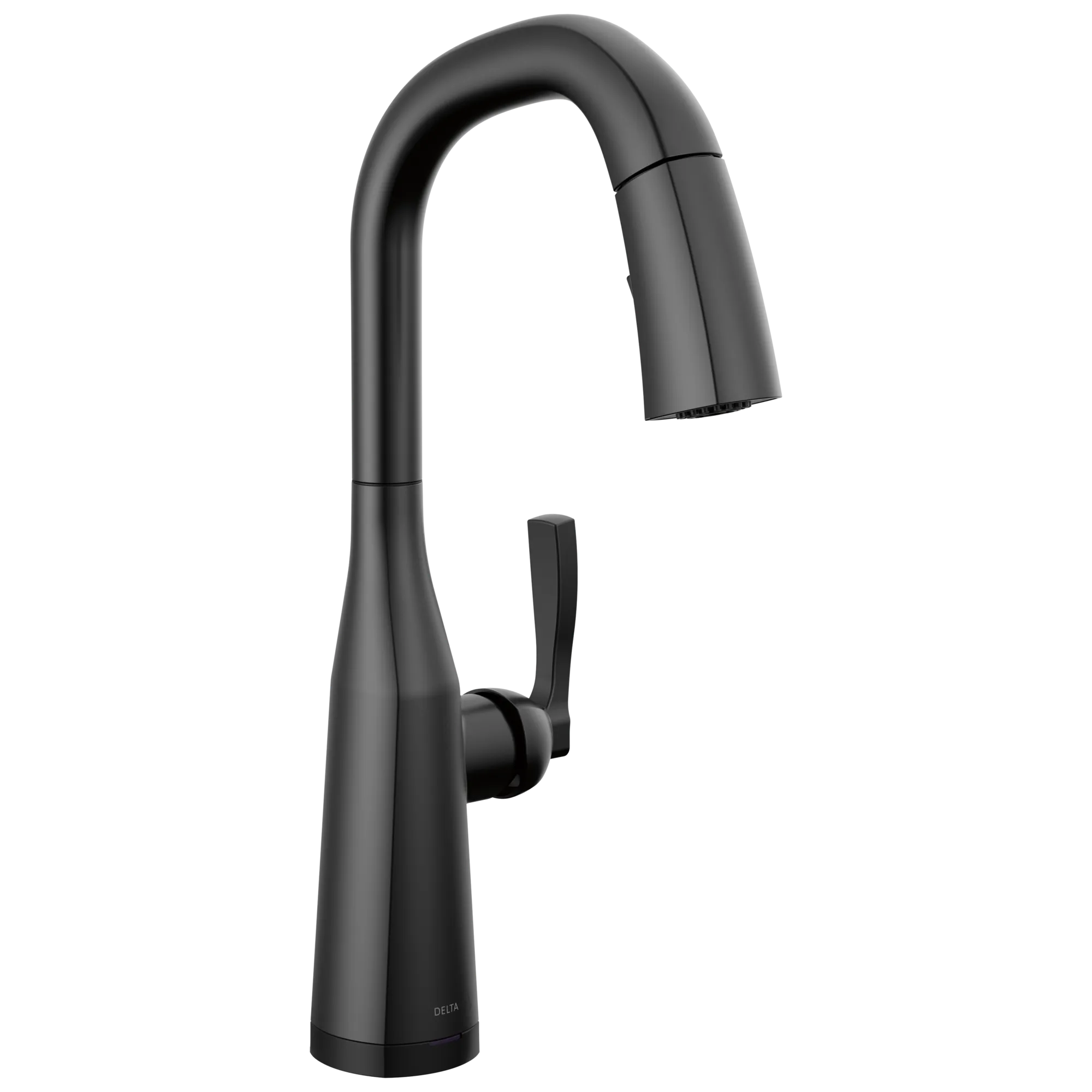 Delta Faucet Stryke Touch Bar Faucet, Matte Black Bar Faucet, Bar Sink Faucet Single Hole, Wet Bar Faucets with Pull Down Sprayer, Prep Sink Faucet, Touch2O Technology, Matte Black 9976T-BL-DST