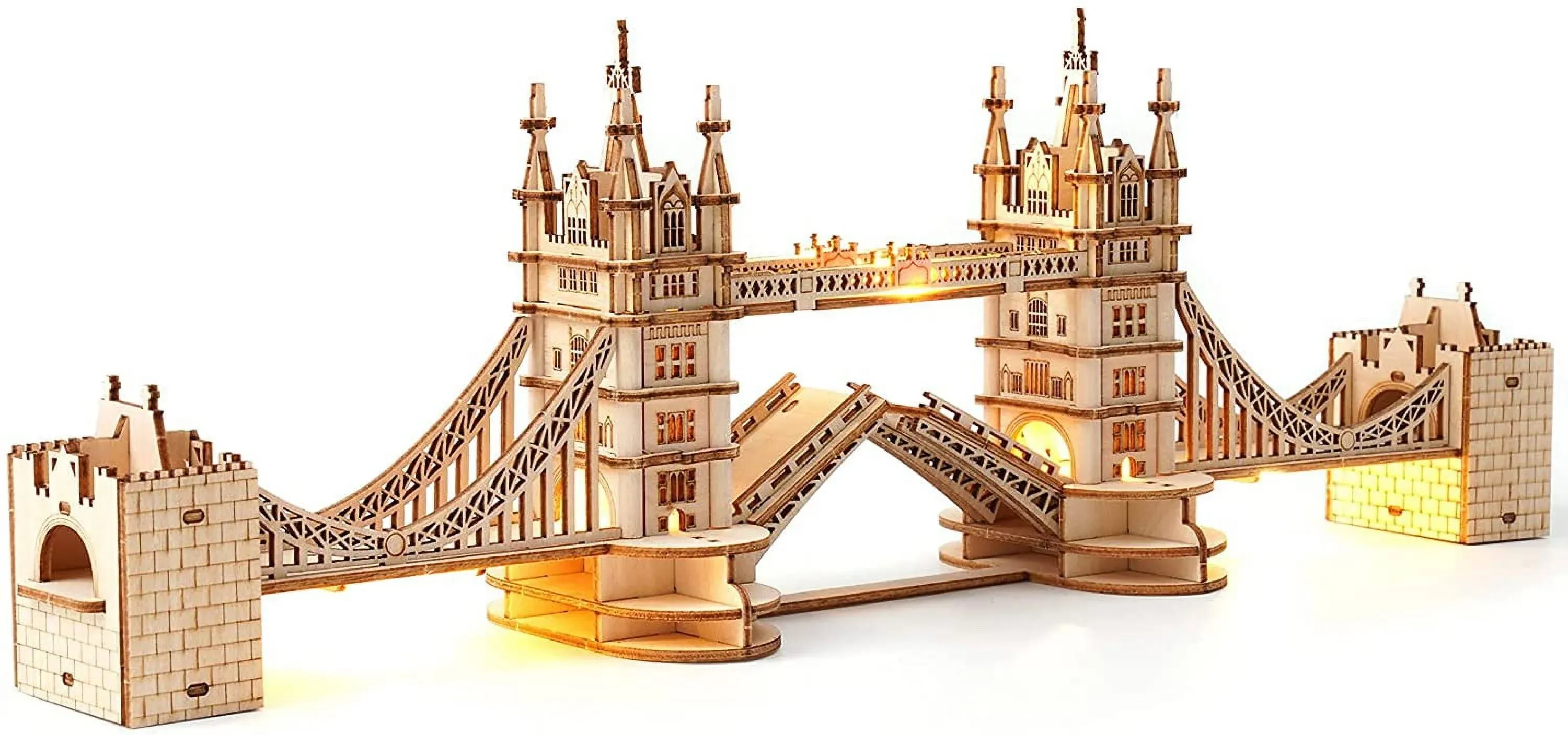 Rolife Tower Bridge Kit-3D Wooden Puzzles for Adults-Architecture Model and Building Kit