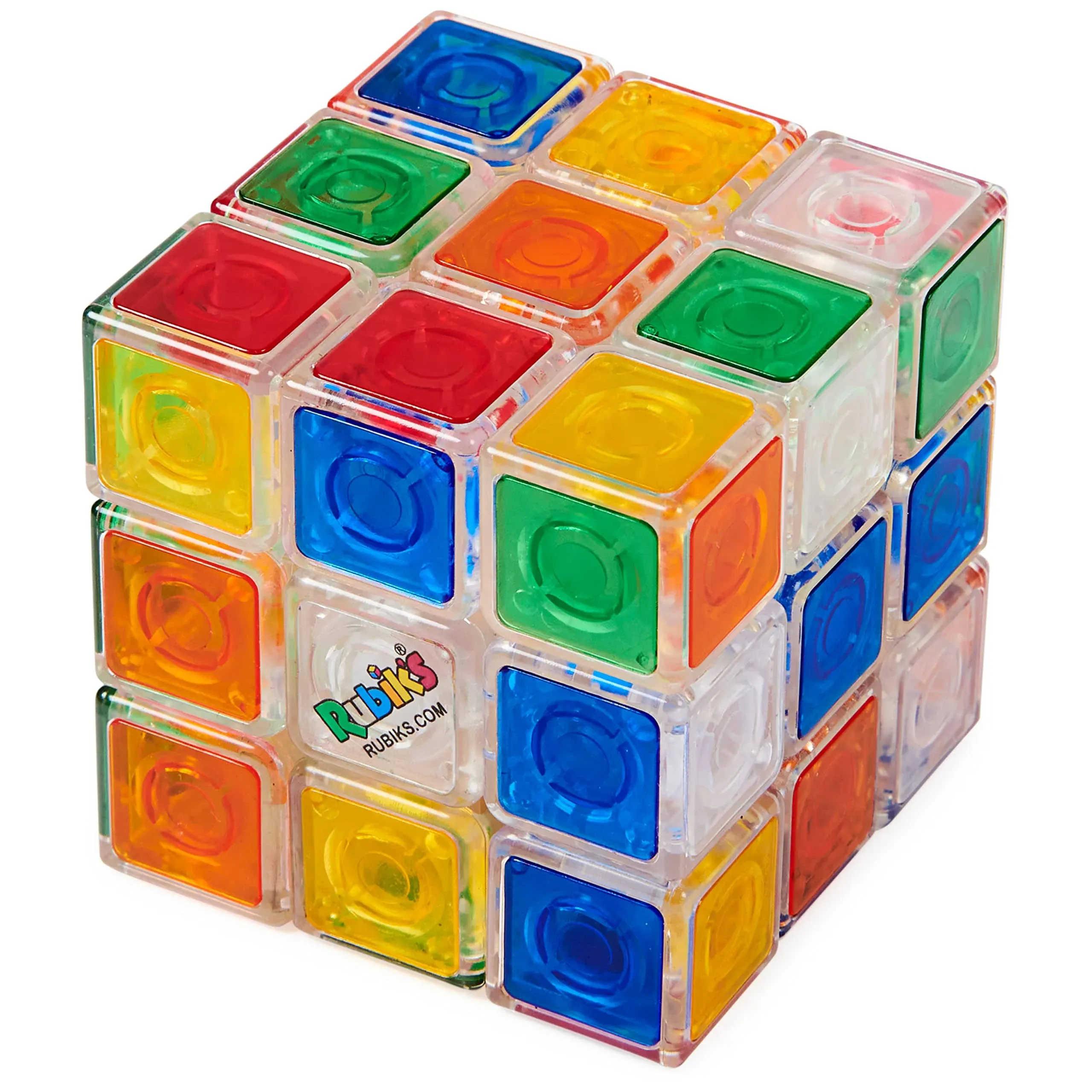 Rubik’s Cube, Crystal Cube, Transparent 3x3 Cube Color-Matching Brain Teaser Puzzle Game, Christmas Gifts for Kids, Stocking Stuffers, for Ages 8+