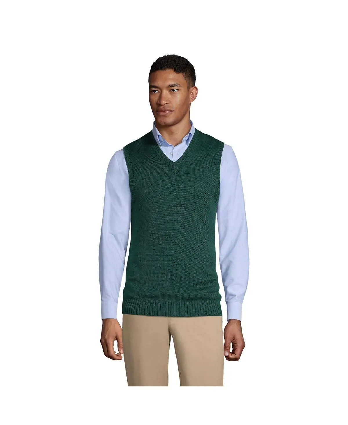 Lands' End School Uniform Men's Cotton Modal Sweater Vest