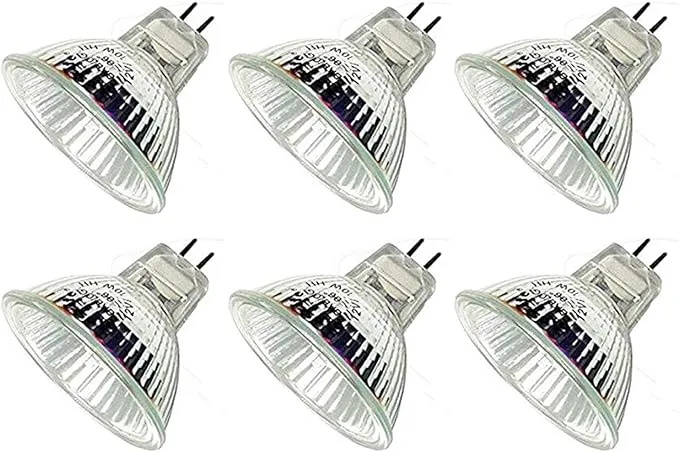 CTKcom MR11 12 Volt 10 Watt Halogen Light Bulbs,30 Degree Beam Spread Precision Halogen Reflector Fiber Optic Light Bulb with Glass Cover,6 Pack