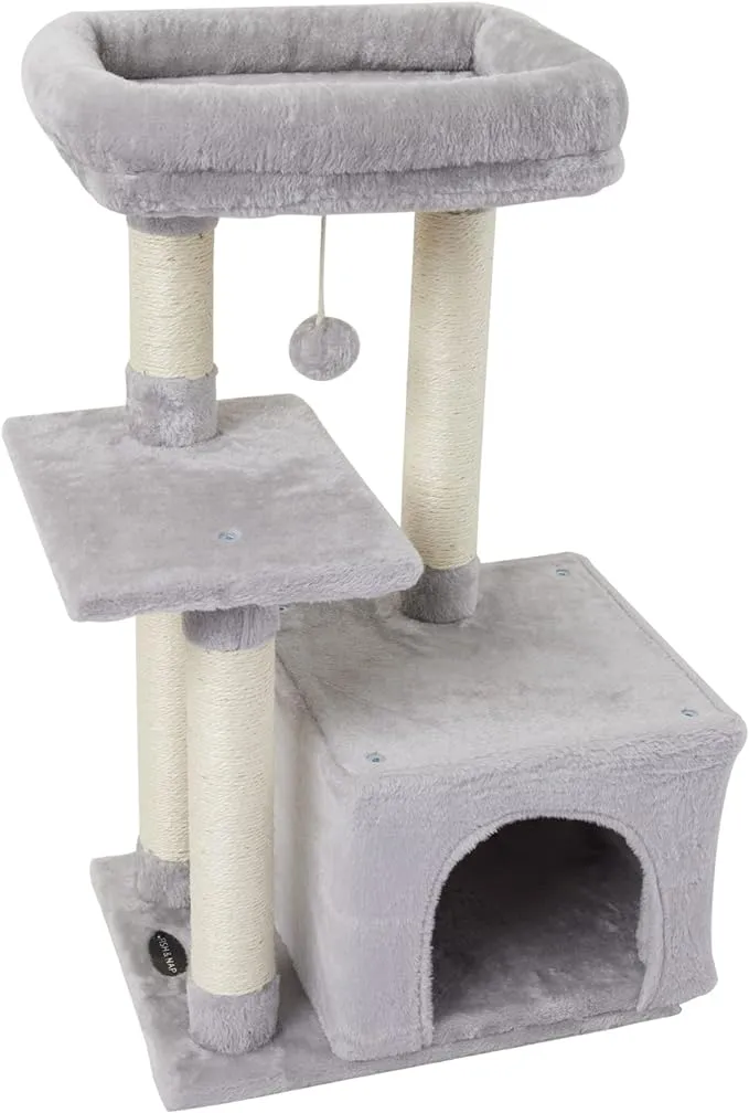 FISH&NAP Cute Cat Tree Kitten Cat Tower for Indoor Cat Condo Sisal Scratching Posts with Jump Platform Cat Furniture Activity