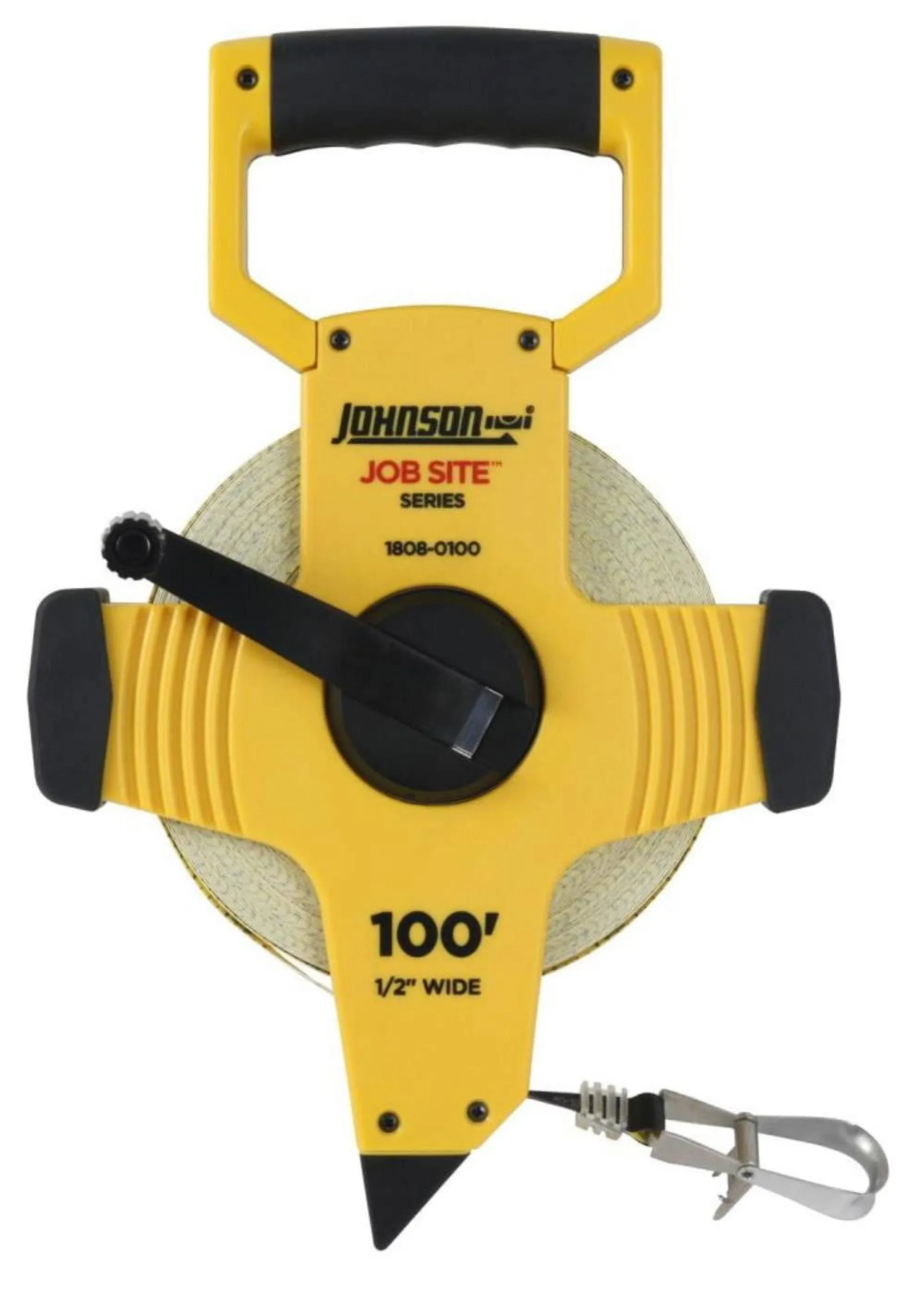 Johnson Job Site Series Open Reel Fiberglass Tape Yellow 100 ft. 1808+0100