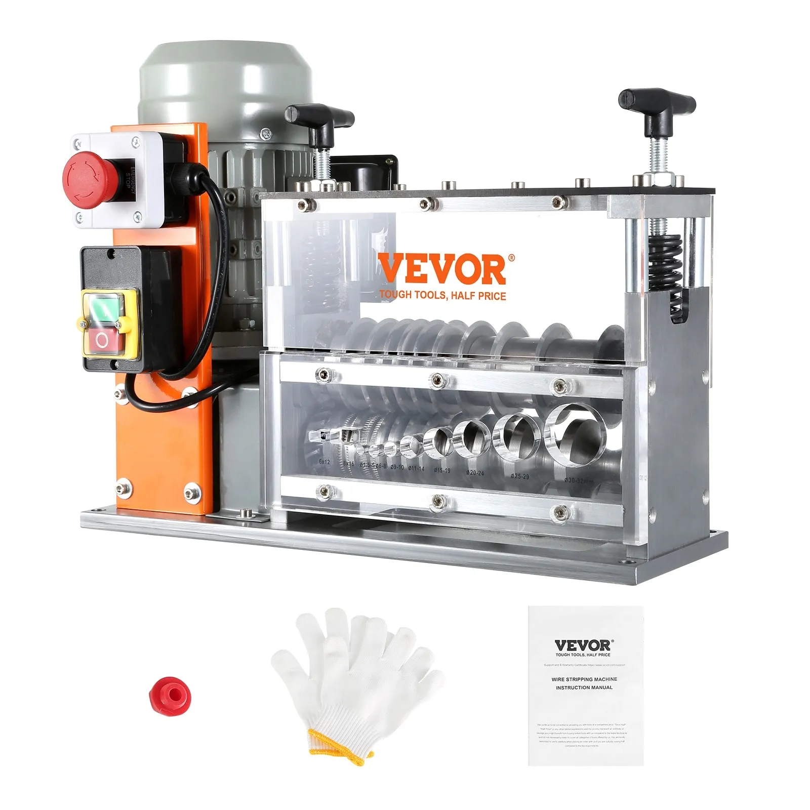 VEVOR Automatic Wire Stripping Machine 0.06''-1.26'' Electric Motorized Cable Stripper 750 W 98 ft/min Wire Peeler