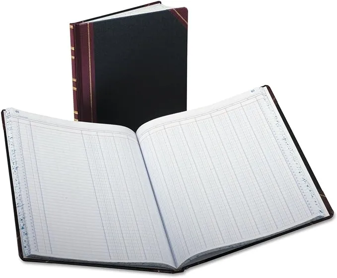 Boorum & Pease 1602121512 Columnar Book, 12 Column, Black Cover, 150 Pages, 12 1/4 x 10 1/8