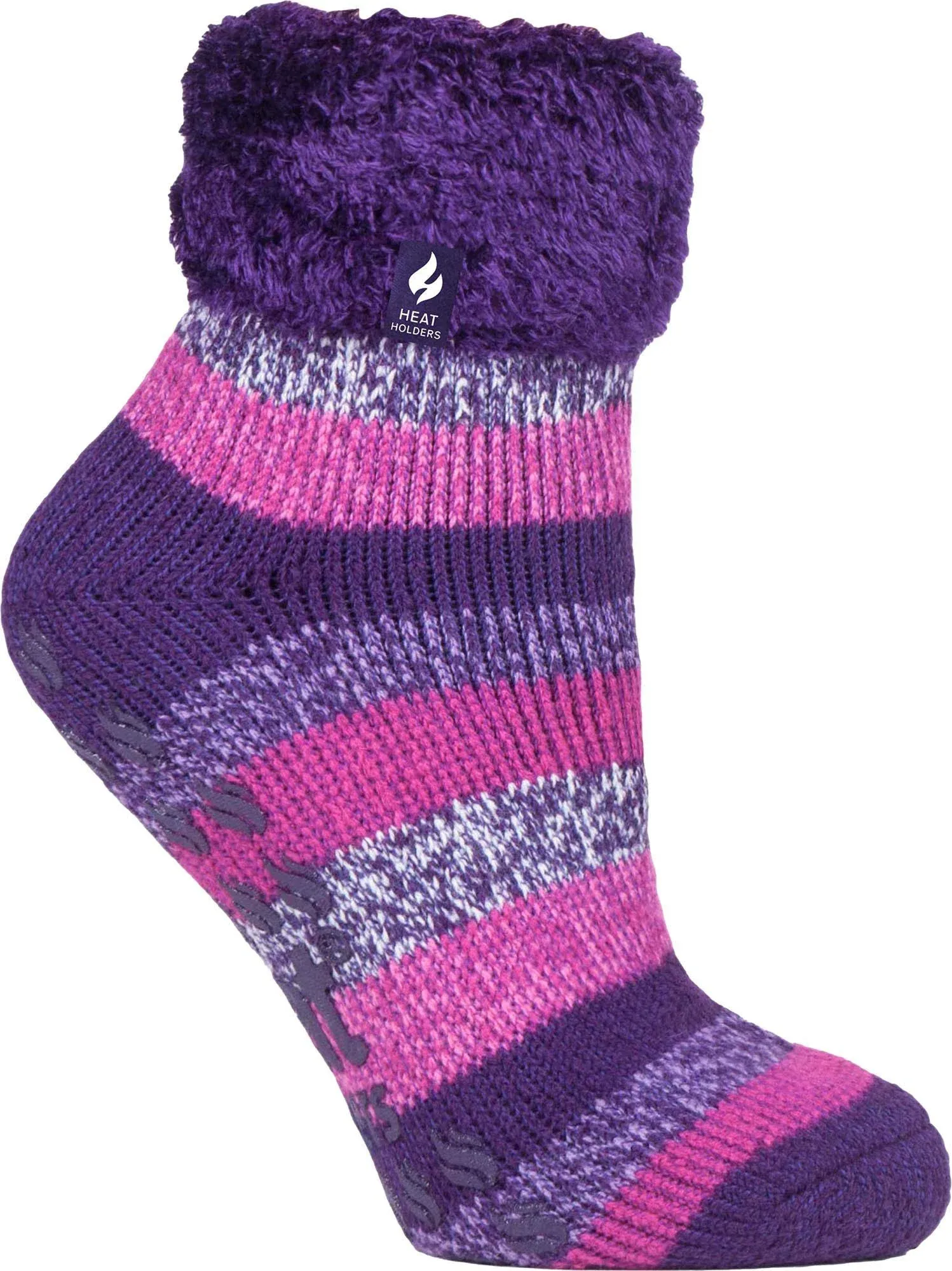 Heat Holders Women's Annabelle Stripe Lounge Socks - Purple - Size 5-9