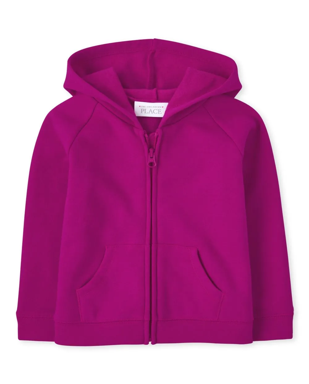 The Children's Place Toddler Girls Uniform French Terry Zip-Up Hoodie | Size 5T | Pink | Cotton/Polyester